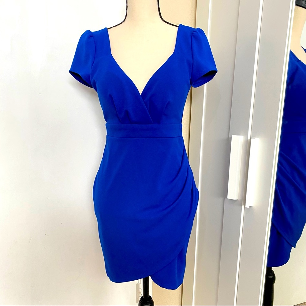 Backless Body Shaping Blue Dress